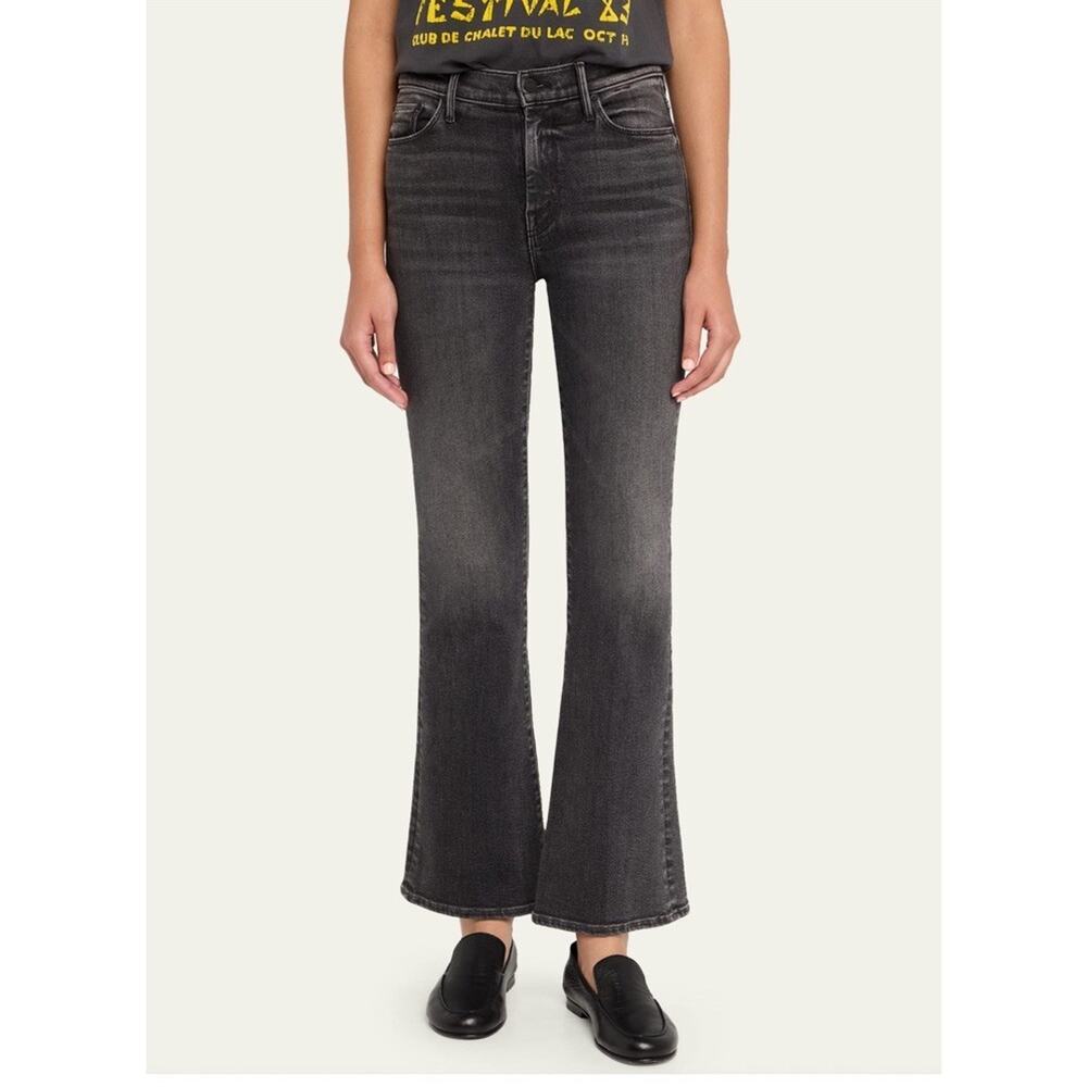 Mother The Weekender Flare Jeans Black Dark Gray Size 25